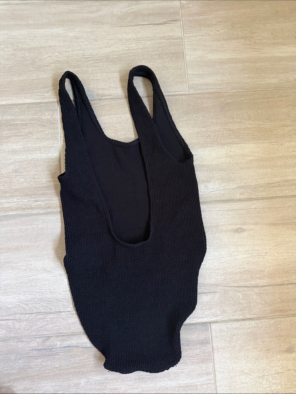 Classic Black Textured One-Piece Swimsuit - Picture 2 of 3